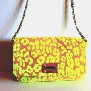 🌷JUICY COUTURE🌷Y2k Neon Ombre Leopard Tapestry Chain Strap Shoulder Purse NEW